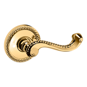 Baldwin 5104 Bristol Lever Set with 5004 Rose Lifetime (PVD) Polished Brass / Full Dummy / Reversible