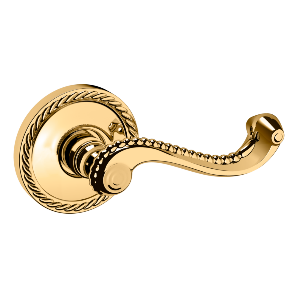 Baldwin 5104 Bristol Lever Set with 5004 Rose Non-Lacquered Brass / Full Dummy / Reversible