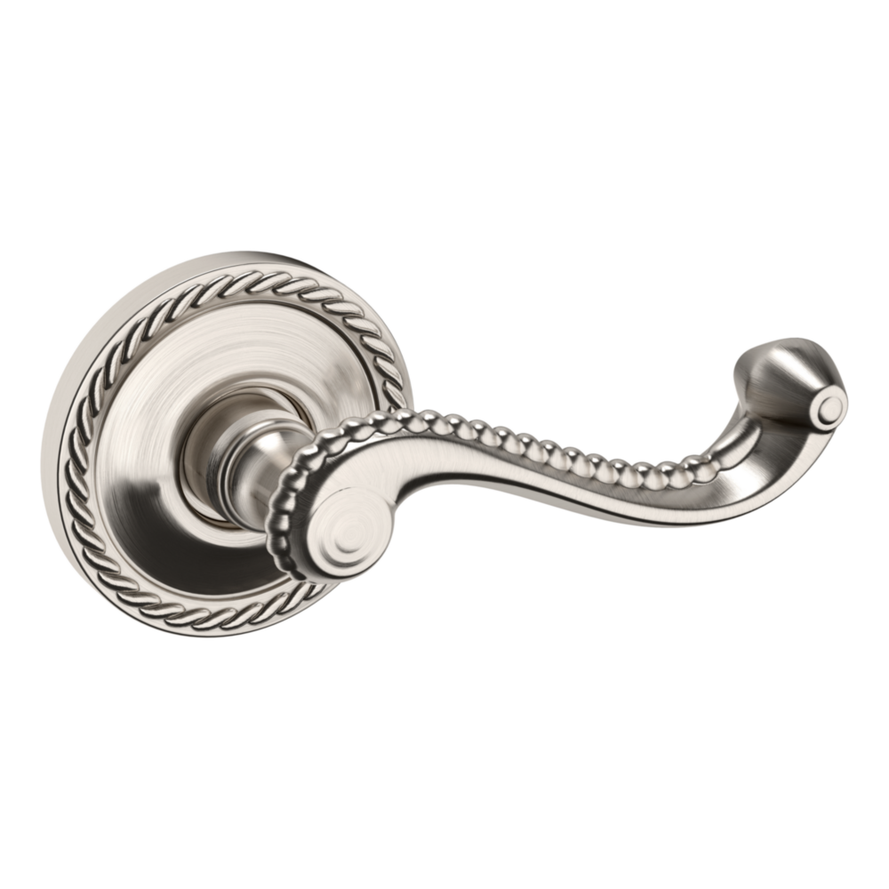 Baldwin 5104 Bristol Lever Set with 5004 Rose Lifetime (PVD) Satin Nickel / Full Dummy / Reversible