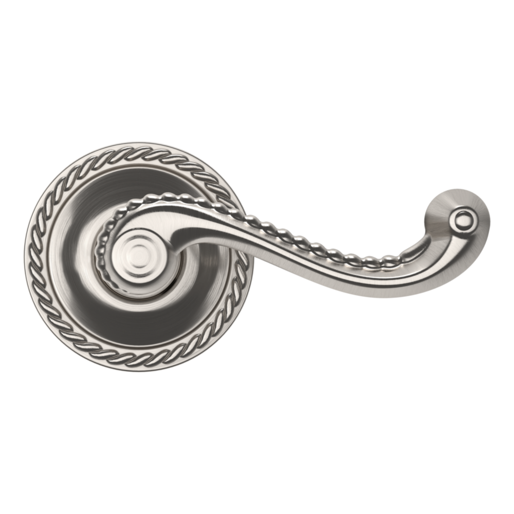 Baldwin 5104 Bristol Lever Set with 5004 Rose Lifetime (PVD) Satin Nickel / Full Dummy / Reversible