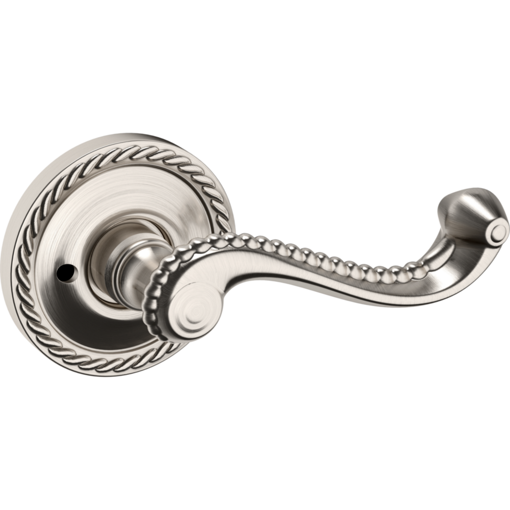 Baldwin 5104 Bristol Lever Set with 5004 Rose Lifetime (PVD) Satin Nickel / Privacy / Reversible