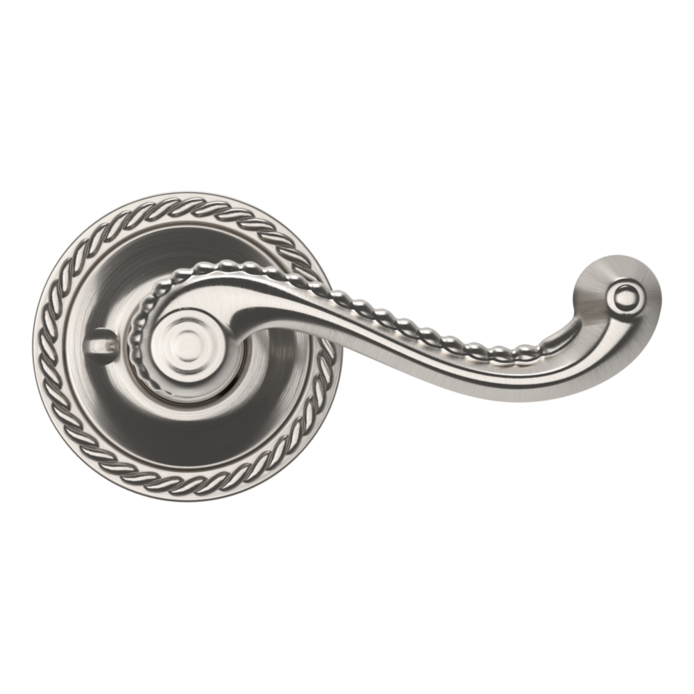 Baldwin 5104 Bristol Lever Set with 5004 Rose Lifetime (PVD) Satin Nickel / Privacy / Reversible