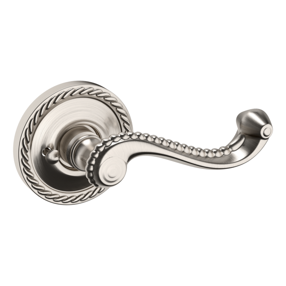 Baldwin 5104 Bristol Lever Set with 5004 Rose Lifetime (PVD) Satin Nickel / Privacy / Reversible