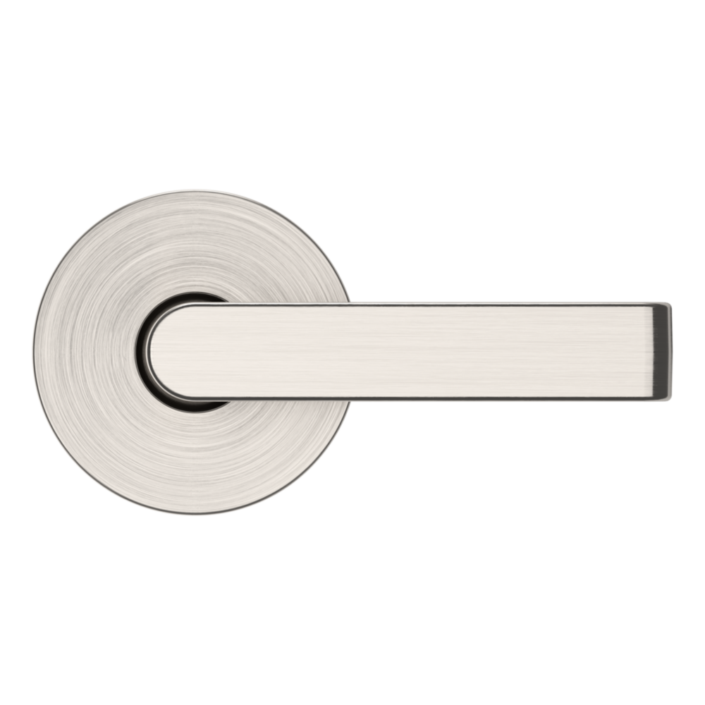 Baldwin 5105 Contemporary Straight Lever Set with 5046 Rose Lifetime (PVD) Satin Nickel / Full Dummy / Reversible