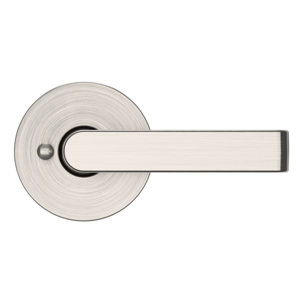 Baldwin 5105 Contemporary Straight Lever Set with 5046 Rose Lifetime (PVD) Satin Nickel / Privacy / Reversible