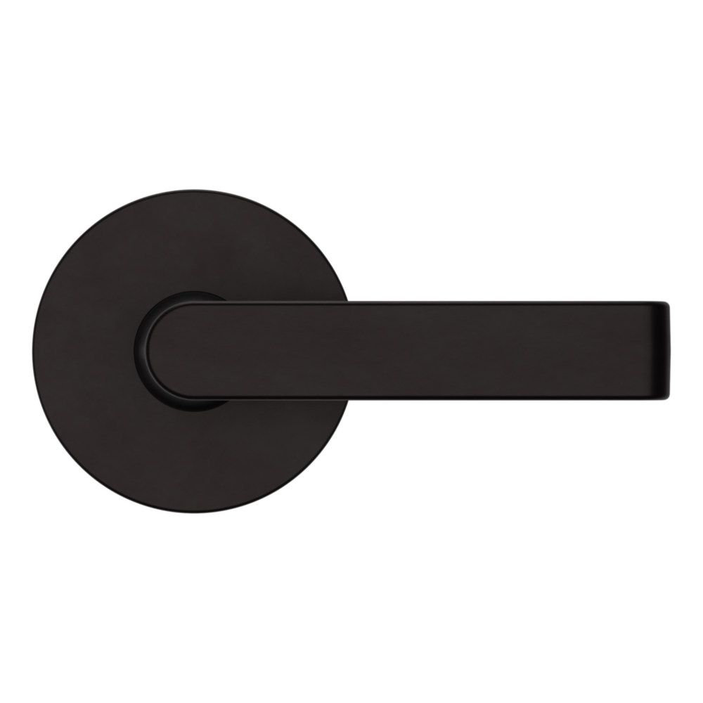 Baldwin 5105 Contemporary Straight Lever Set with 5046 Rose Oil-Rubbed Bronze / Full Dummy / Reversible