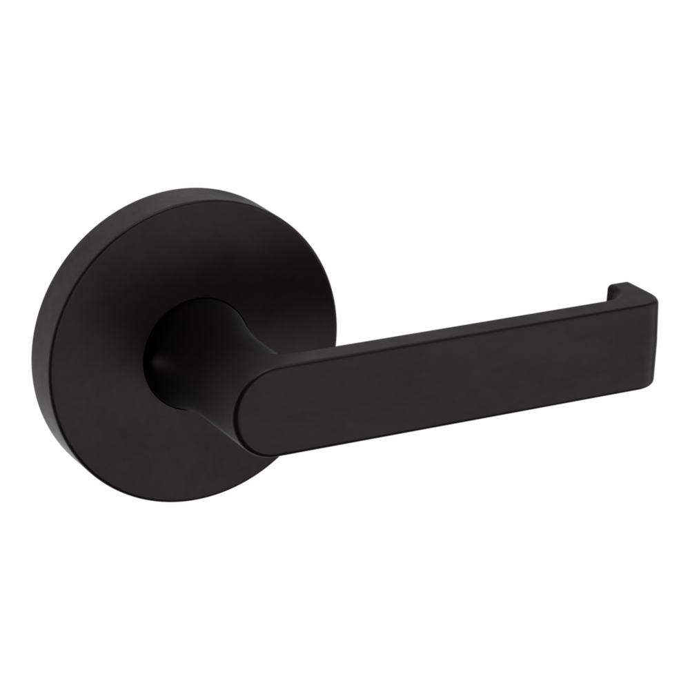 Baldwin 5105 Contemporary Straight Lever Set with 5046 Rose Oil-Rubbed Bronze / Passage / Reversible