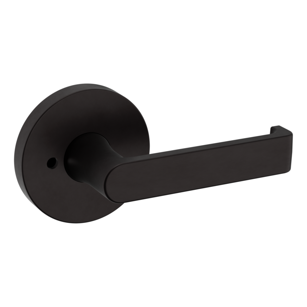 Baldwin 5105 Contemporary Straight Lever Set with 5046 Rose Oil-Rubbed Bronze / Privacy / Reversible