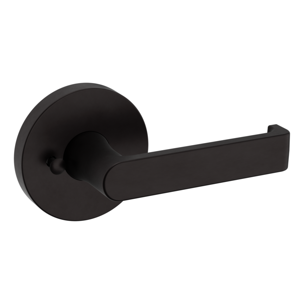 Baldwin 5105 Contemporary Straight Lever Set with 5046 Rose Oil-Rubbed Bronze / Privacy / Reversible