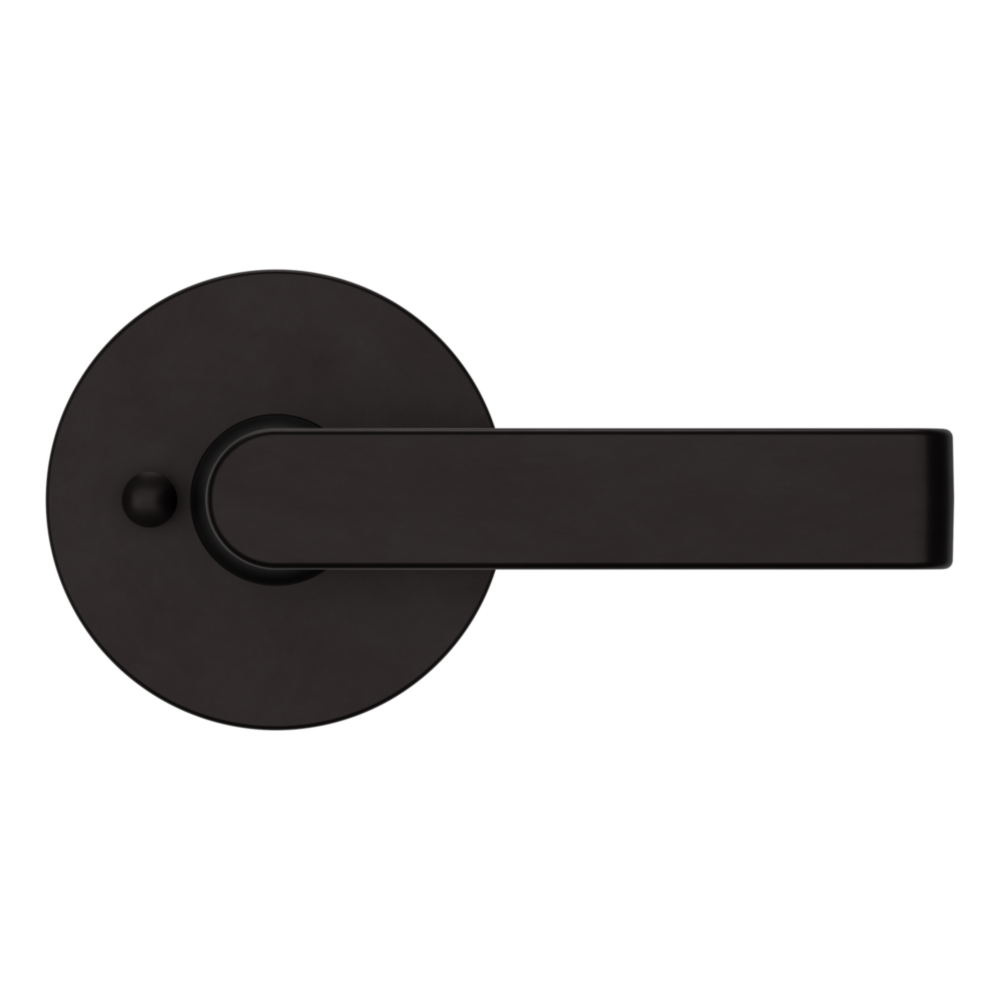 Baldwin 5105 Contemporary Straight Lever Set with 5046 Rose Oil-Rubbed Bronze / Privacy / Reversible