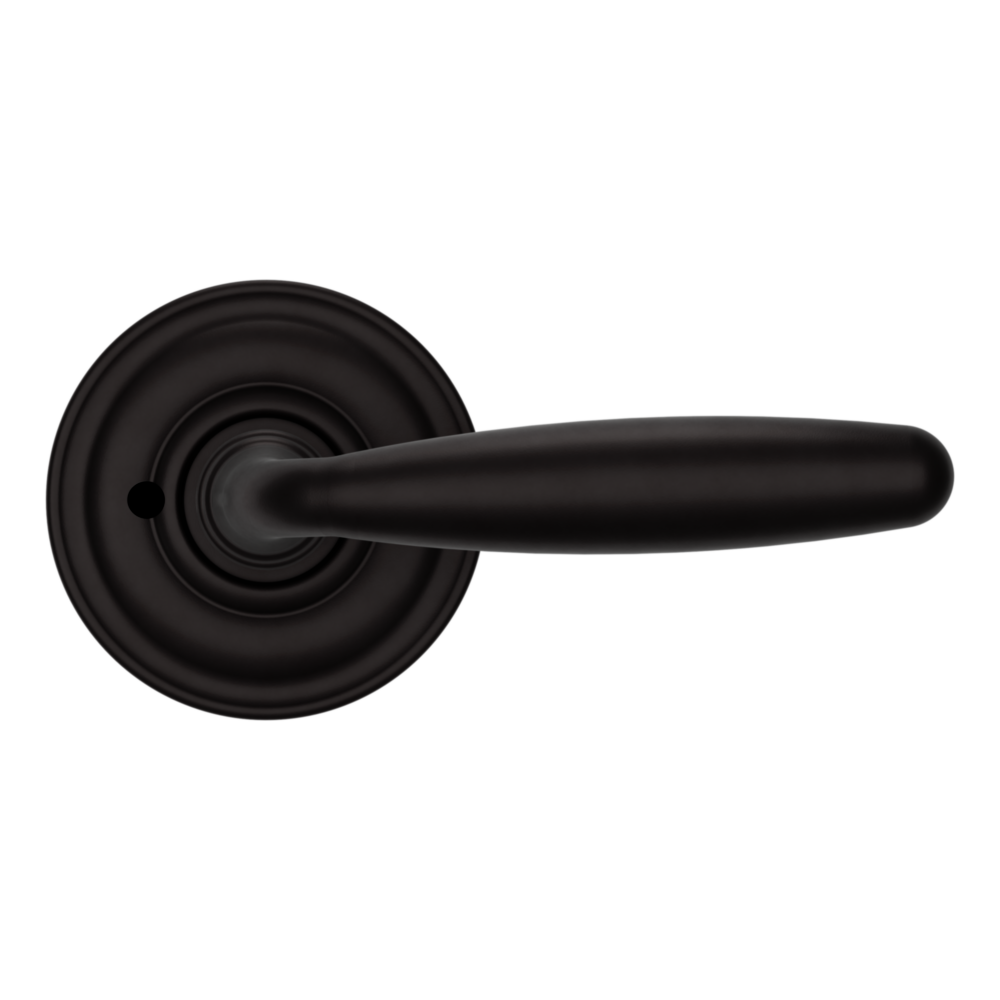 Baldwin 5106 Traditional Straight Lever Set with 5048 Rose Oil-Rubbed Bronze / Privacy / Reversible