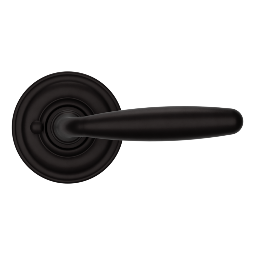 Baldwin 5106 Traditional Straight Lever Set with 5048 Rose Oil-Rubbed Bronze / Privacy / Reversible