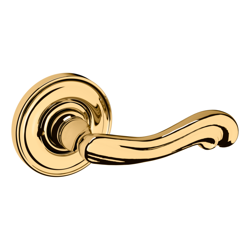 Baldwin 5108 Kensington Lever Set with 5048 Rose Lifetime (PVD) Polished Brass / Privacy / Reversible