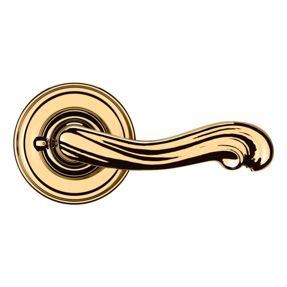 Baldwin 5108 Kensington Lever Set with 5048 Rose Lifetime (PVD) Polished Brass / Privacy / Reversible