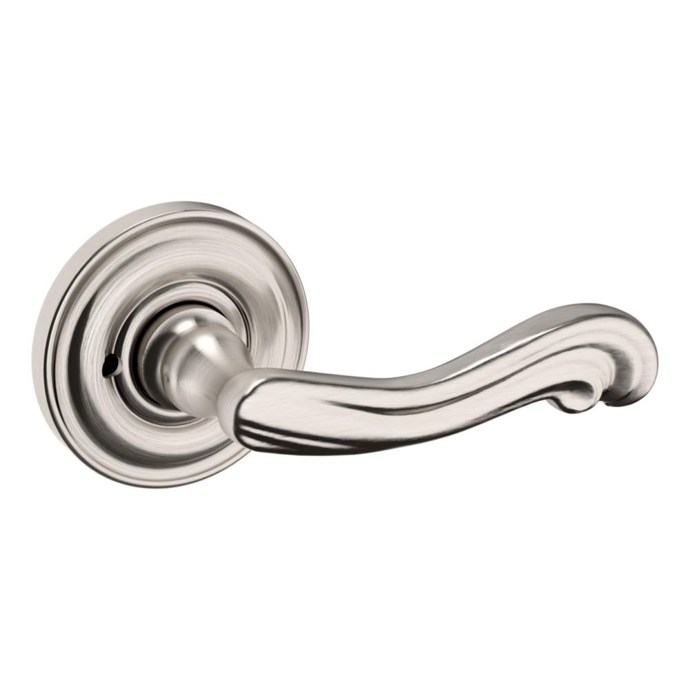 Baldwin 5108 Kensington Lever Set with 5048 Rose Lifetime (PVD) Satin Nickel / Privacy / Reversible