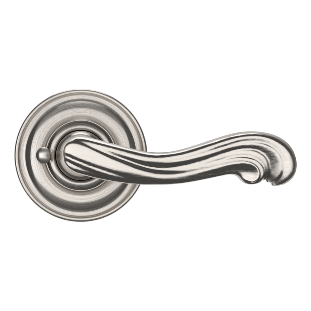 Baldwin 5108 Kensington Lever Set with 5048 Rose Lifetime (PVD) Satin Nickel / Privacy / Reversible