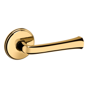 Baldwin 5112 Transitional Straight Lever Set with 5075 Rose Lifetime (PVD) Polished Brass / Full Dummy / Reversible