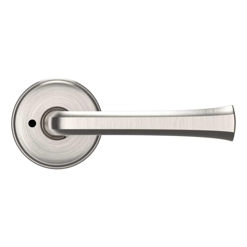 Baldwin 5112 Transitional Straight Lever Set with 5075 Rose Lifetime (PVD) Satin Nickel / Privacy / Reversible