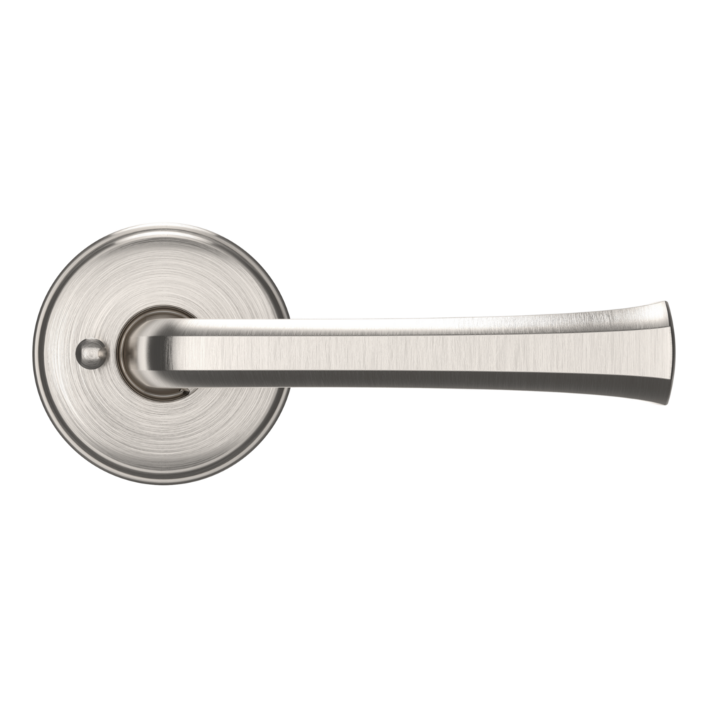 Baldwin 5112 Transitional Straight Lever Set with 5075 Rose Lifetime (PVD) Satin Nickel / Privacy / Reversible