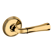 Baldwin 5113 Traditional Straight Lever Set with 5078 Rose Lifetime (PVD) Polished Brass / Full Dummy / Reversible