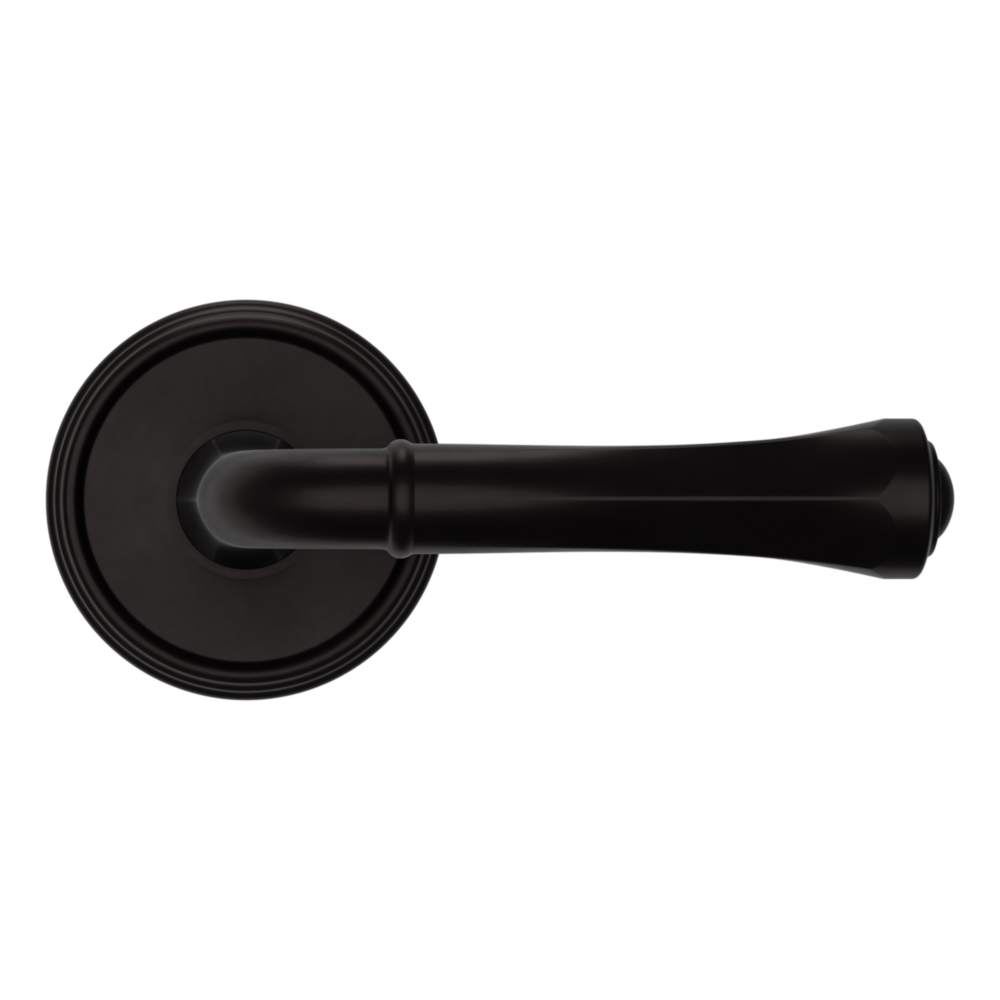 Baldwin 5113 Traditional Straight Lever Set with 5078 Rose Oil-Rubbed Bronze / Passage / Reversible