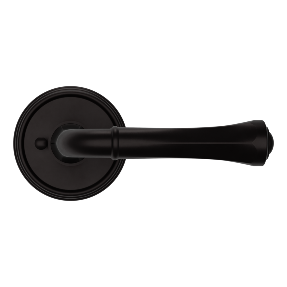 Baldwin 5113 Traditional Straight Lever Set with 5078 Rose Oil-Rubbed Bronze / Privacy / Reversible
