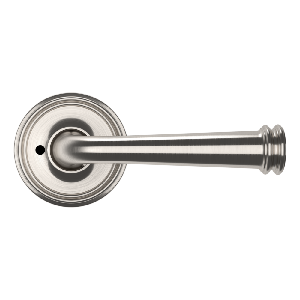 Baldwin 5116 Traditional Straight Lever Set with 5070 Rose Lifetime (PVD) Satin Nickel / Privacy / Reversible