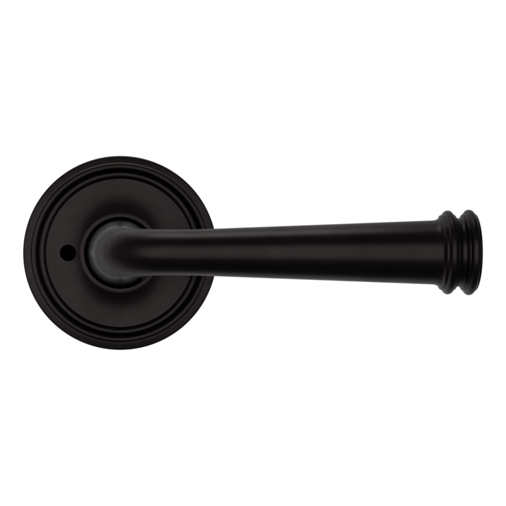 Baldwin 5116 Traditional Straight Lever Set with 5070 Rose Oil-Rubbed Bronze / Privacy / Reversible