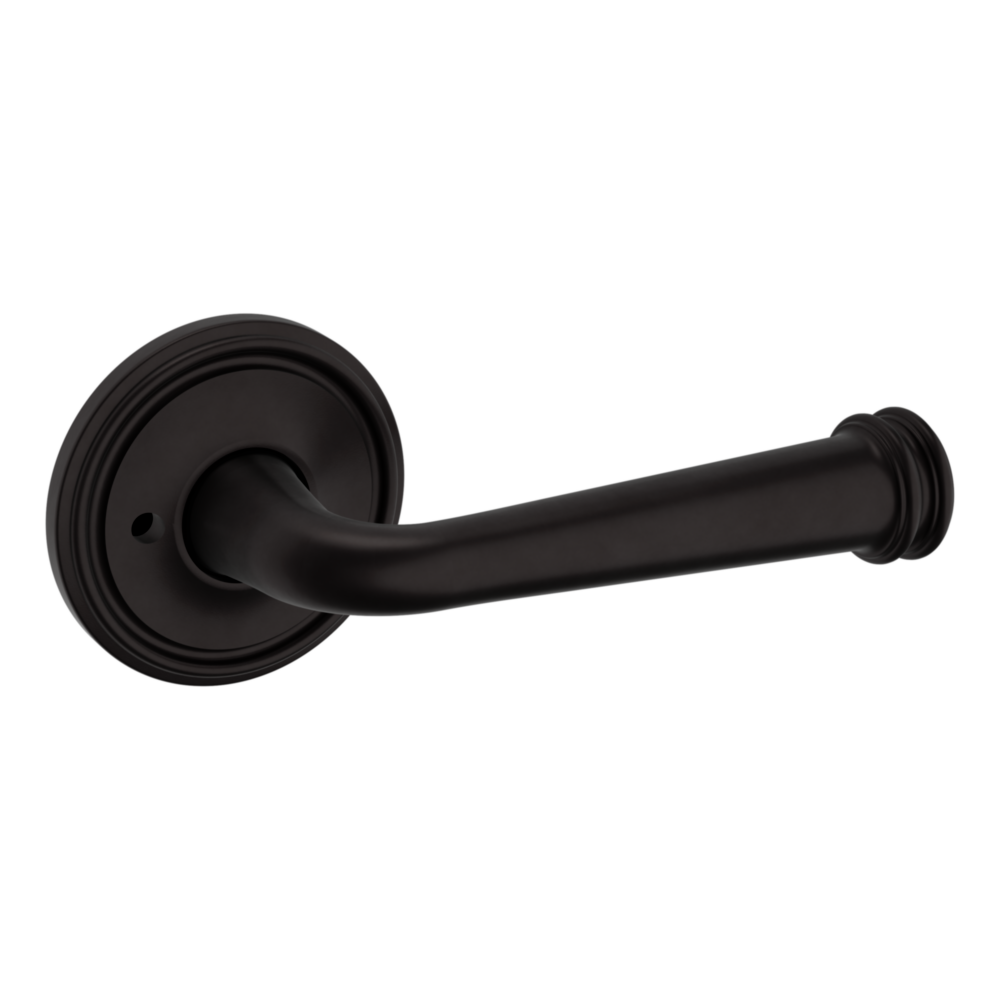 Baldwin 5116 Traditional Straight Lever Set with 5070 Rose Oil-Rubbed Bronze / Privacy / Reversible