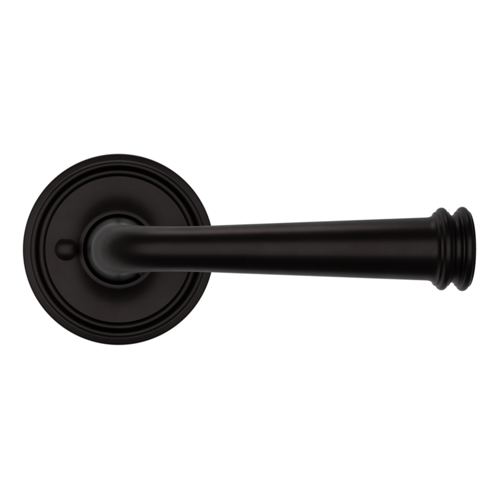 Baldwin 5116 Traditional Straight Lever Set with 5070 Rose Oil-Rubbed Bronze / Privacy / Reversible