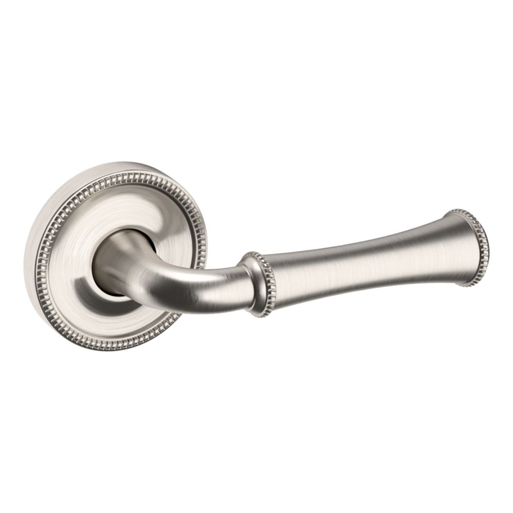 Baldwin 5118 Traditional Straight Lever Set with 5076 Rose Lifetime (PVD) Satin Nickel / Full Dummy / Reversible