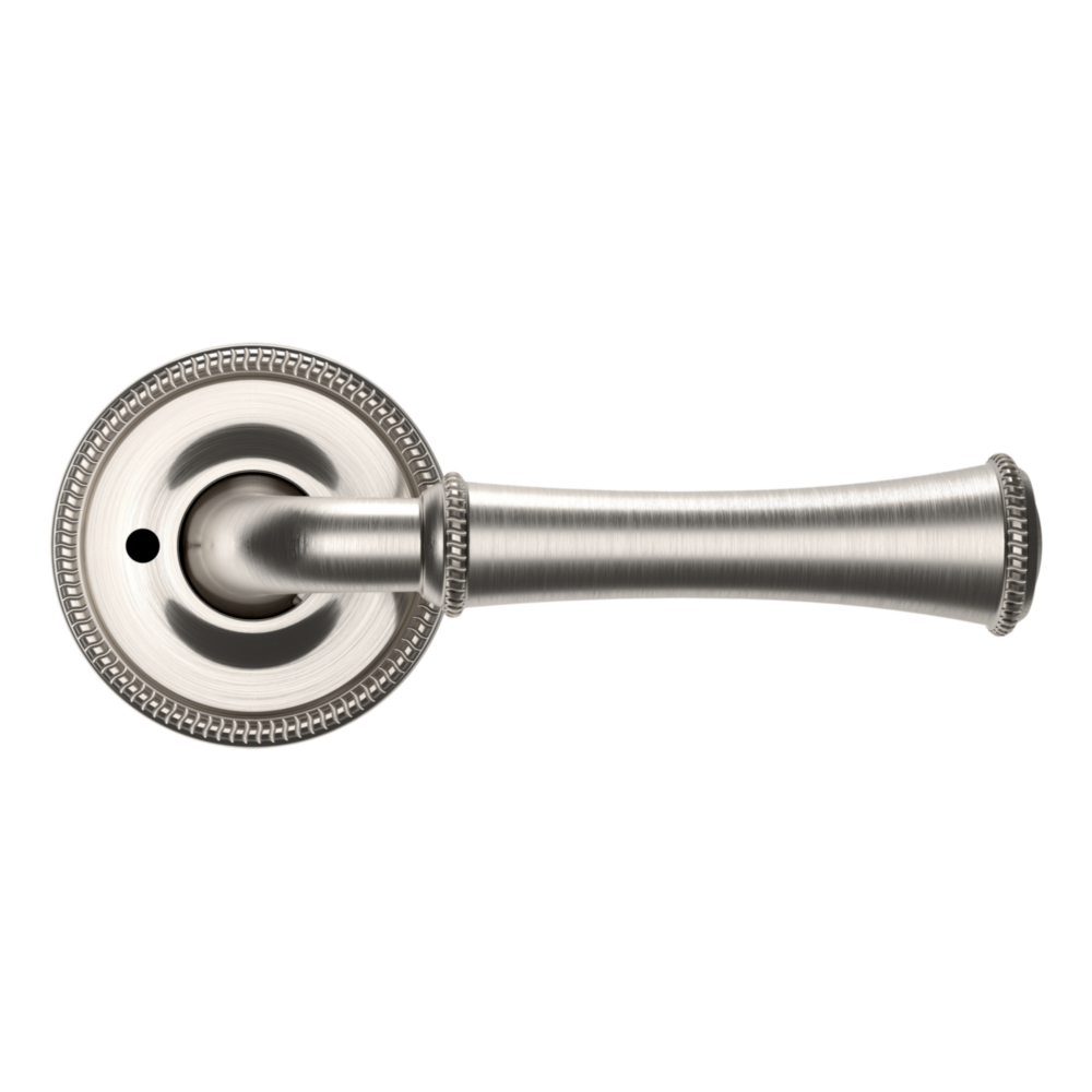 Baldwin 5118 Traditional Straight Lever Set with 5076 Rose Lifetime (PVD) Satin Nickel / Privacy / Reversible