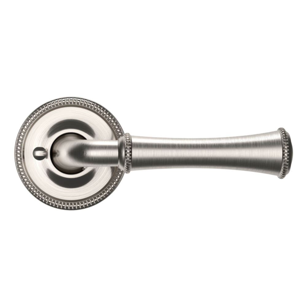 Baldwin 5118 Traditional Straight Lever Set with 5076 Rose Lifetime (PVD) Satin Nickel / Privacy / Reversible