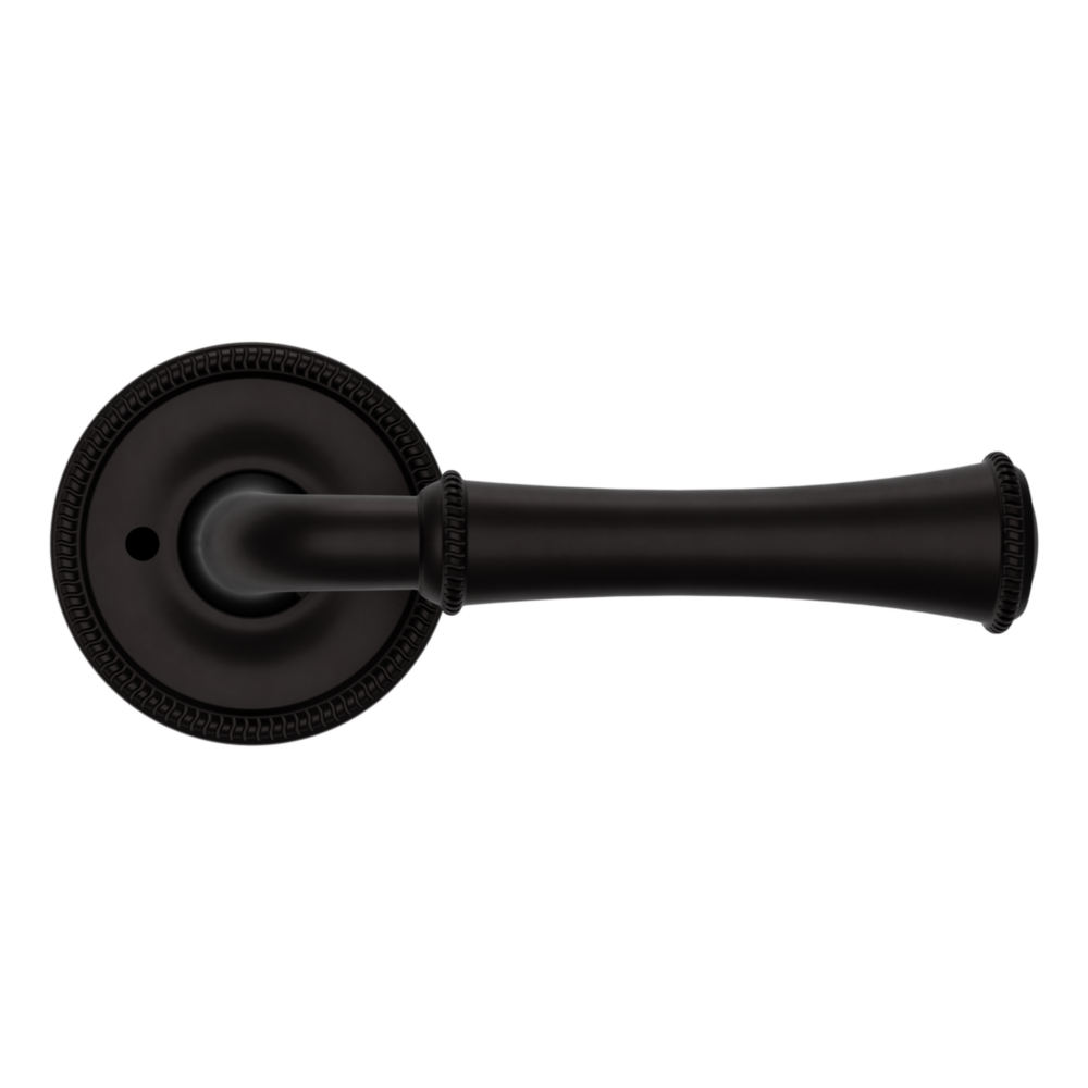 Baldwin 5118 Traditional Straight Lever Set with 5076 Rose Oil-Rubbed Bronze / Privacy / Reversible