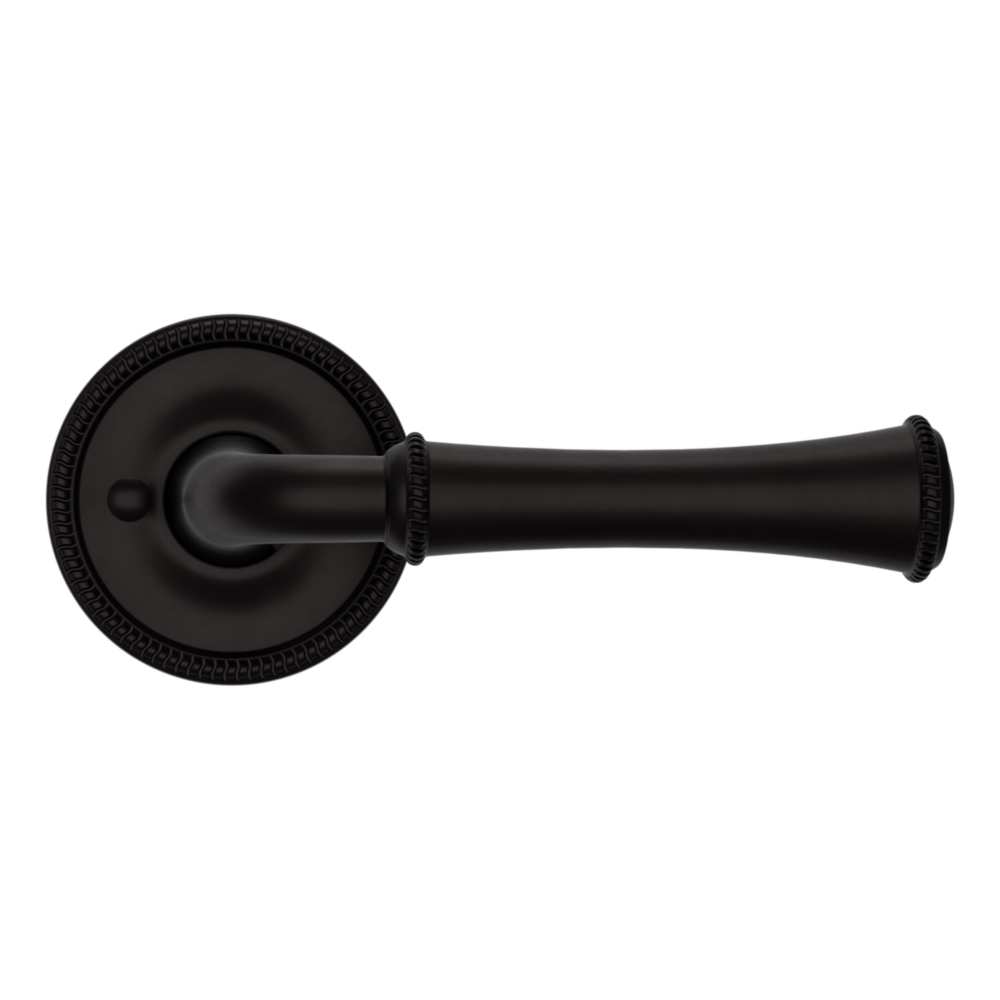 Baldwin 5118 Traditional Straight Lever Set with 5076 Rose Oil-Rubbed Bronze / Privacy / Reversible