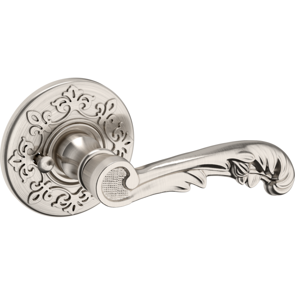Baldwin 5121 Wave Lever Set with R012 Rose Lifetime (PVD) Satin Nickel / Privacy / Reversible