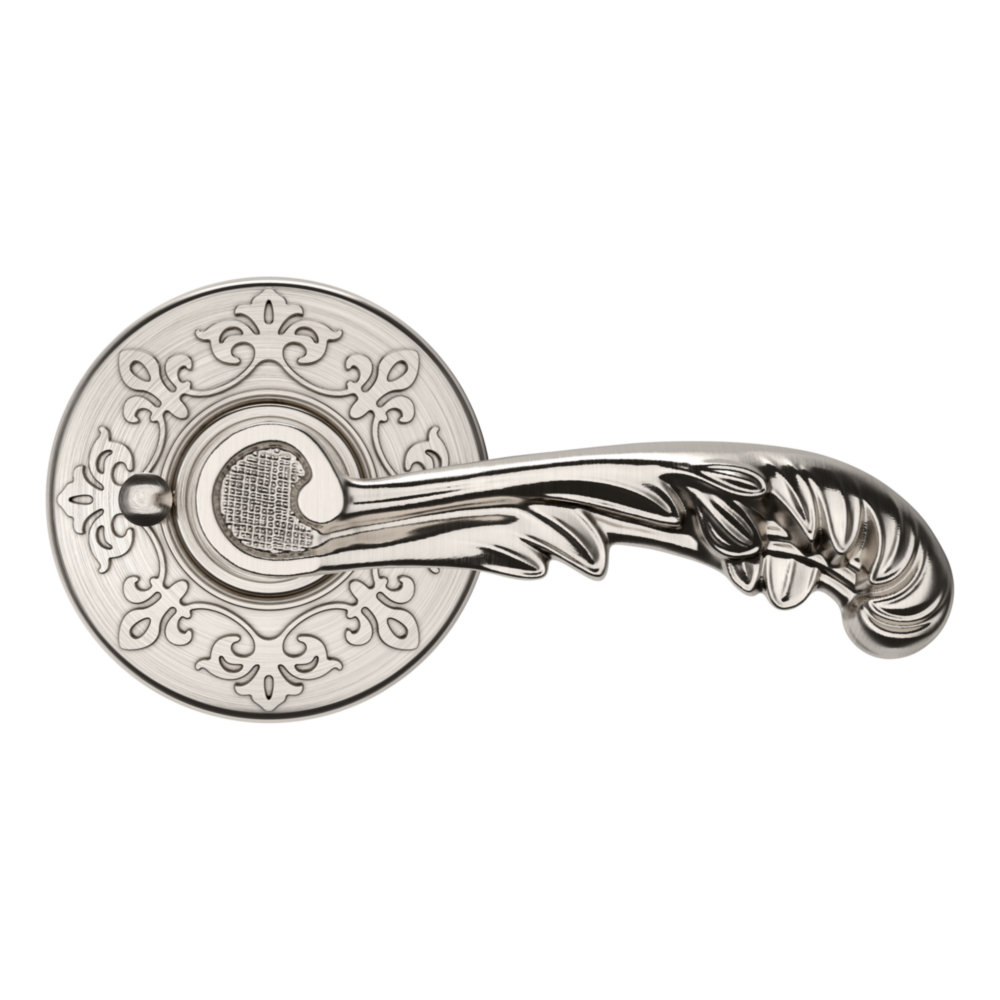 Baldwin 5121 Wave Lever Set with R012 Rose Lifetime (PVD) Satin Nickel / Privacy / Reversible