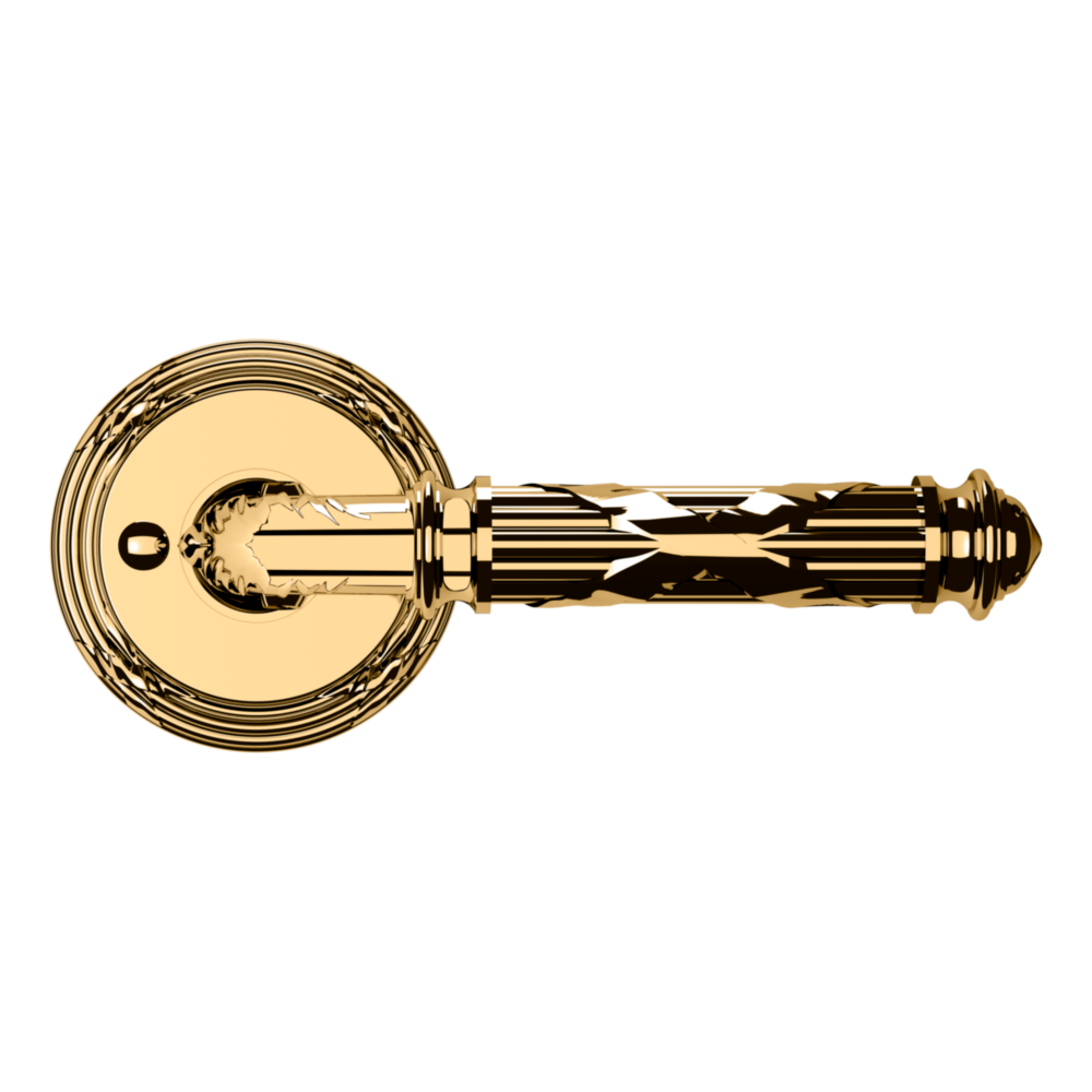 Baldwin 5122 Edinburgh Lever Set with 5022 Rose Lifetime (PVD) Polished Brass / Privacy / Reversible