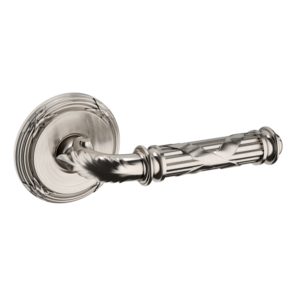 Baldwin 5122 Edinburgh Lever Set with 5022 Rose Lifetime (PVD) Satin Nickel / Full Dummy / Reversible