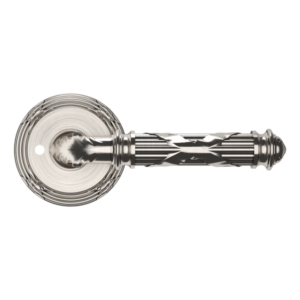 Baldwin 5122 Edinburgh Lever Set with 5022 Rose Lifetime (PVD) Satin Nickel / Full Dummy / Reversible