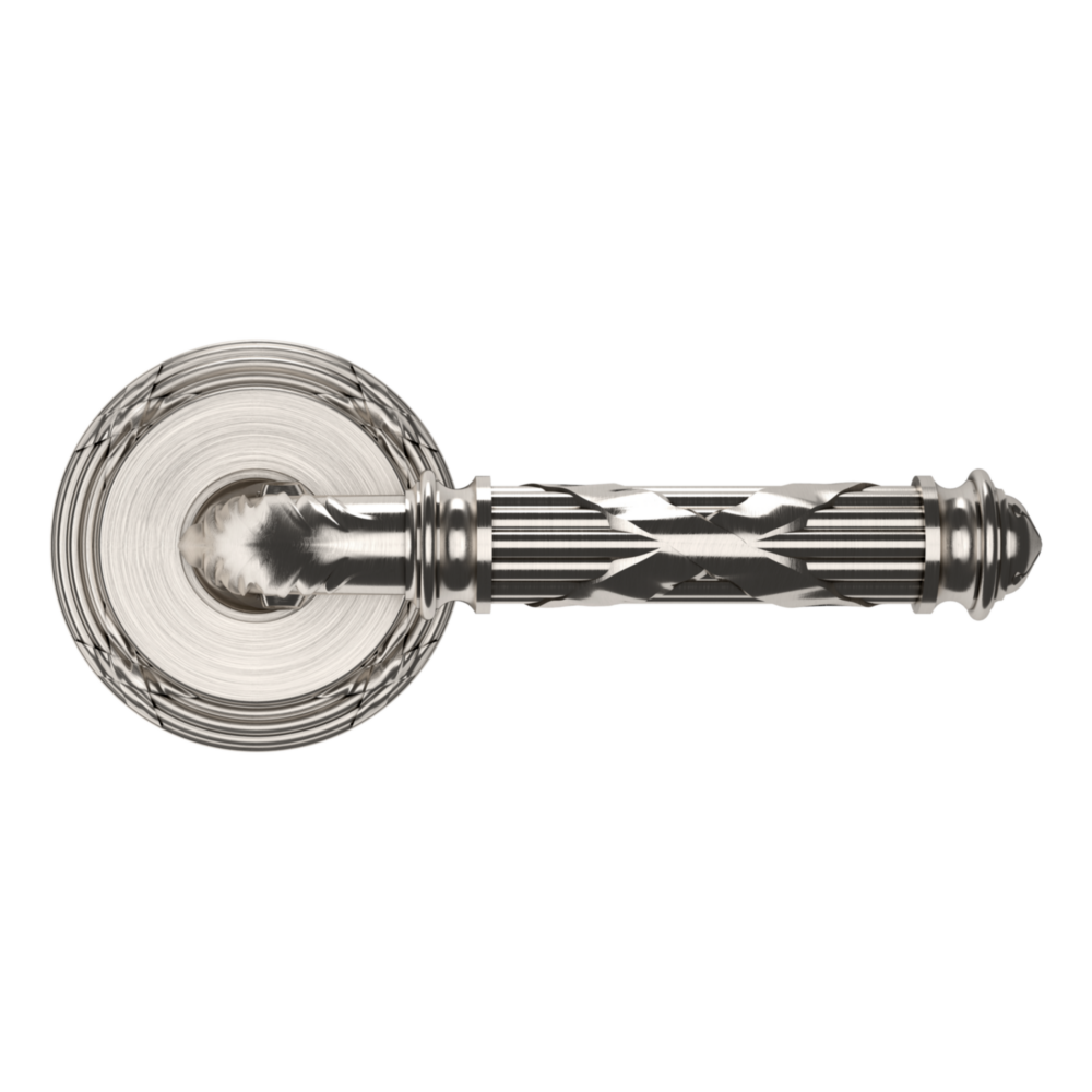 Baldwin 5122 Edinburgh Lever Set with 5022 Rose Lifetime (PVD) Satin Nickel / Passage / Reversible