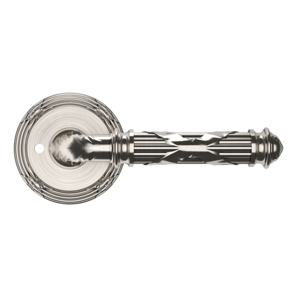 Baldwin 5122 Edinburgh Lever Set with 5022 Rose Lifetime (PVD) Satin Nickel / Privacy / Reversible