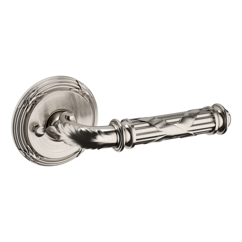 Baldwin 5122 Edinburgh Lever Set with 5022 Rose Lifetime (PVD) Satin Nickel / Privacy / Reversible