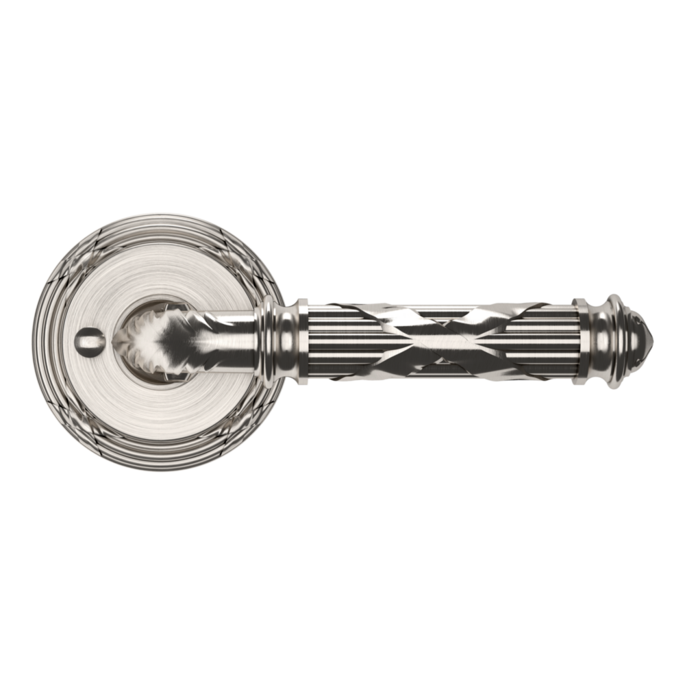 Baldwin 5122 Edinburgh Lever Set with 5022 Rose Lifetime (PVD) Satin Nickel / Privacy / Reversible