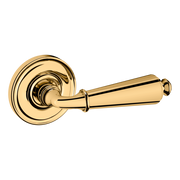 Baldwin 5125 Traditional Straight Lever Set with 5048 Rose Lifetime (PVD) Polished Brass / Full Dummy / Reversible