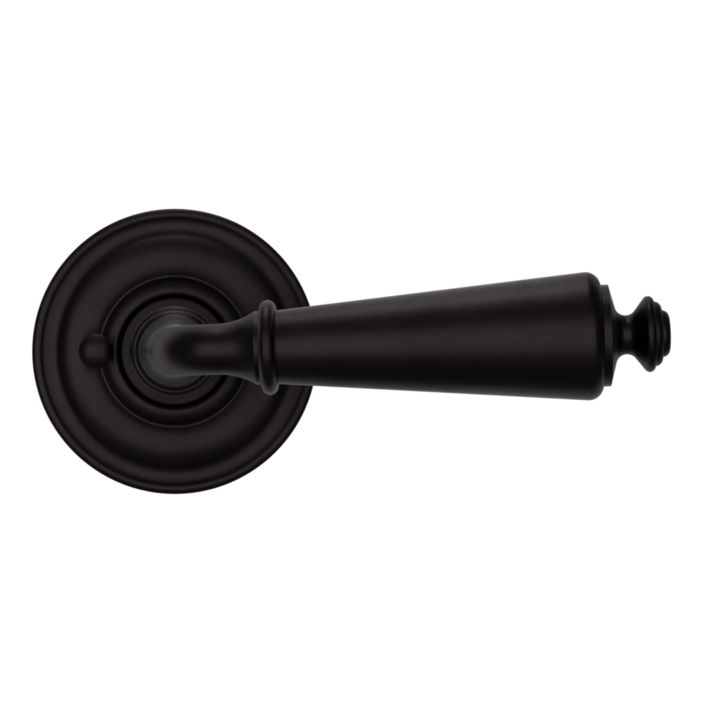 Baldwin 5125 Traditional Straight Lever Set with 5048 Rose Oil-Rubbed Bronze / Privacy / Reversible