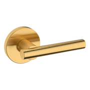 Baldwin 5137 Contemporary Straight Lever Set with 5046 Rose Lifetime (PVD) Satin Brass / Full Dummy / Reversible