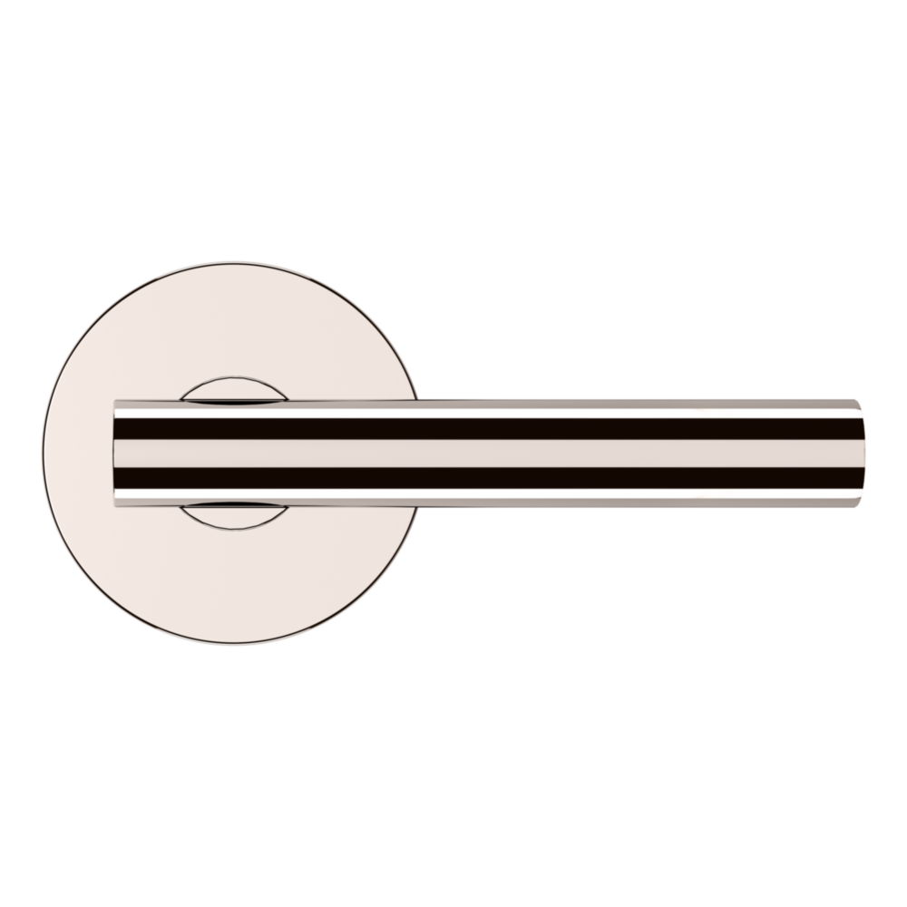 Baldwin 5137 Contemporary Straight Lever Set with 5046 Rose Lifetime (PVD) Polished Nickel / Full Dummy / Reversible