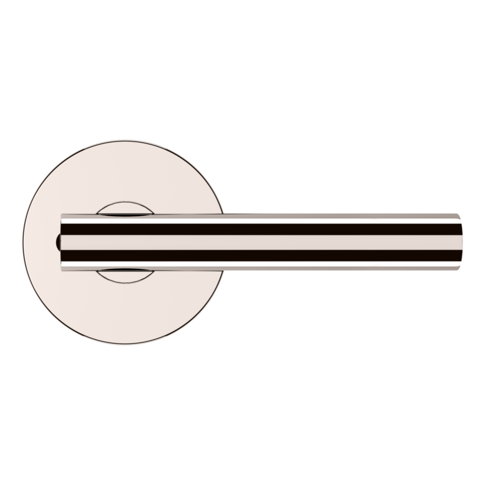 Baldwin 5137 Contemporary Straight Lever Set with 5046 Rose Lifetime (PVD) Polished Nickel / Privacy / Reversible