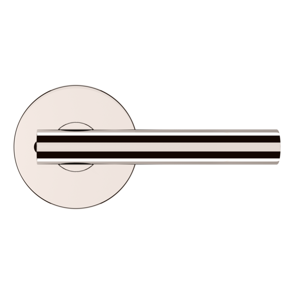 Baldwin 5137 Contemporary Straight Lever Set with 5046 Rose Lifetime (PVD) Polished Nickel / Privacy / Reversible